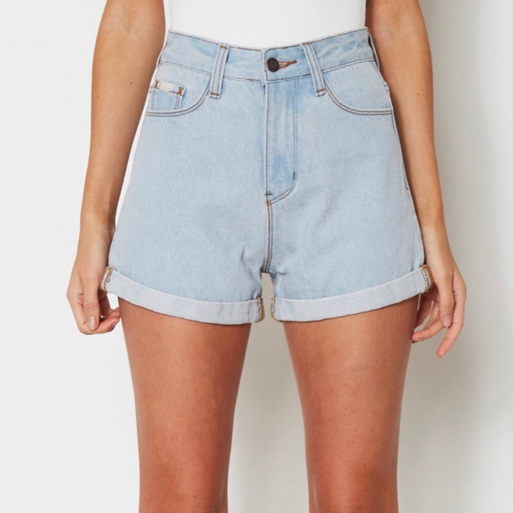 Denim high waisted shorts